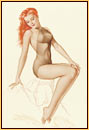 Alberto Vargas original watercolor on board painting depicting a female seminude in lingerie