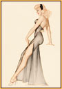 Alberto Vargas original watercolor on board painting depicting a female seminude in a negligee