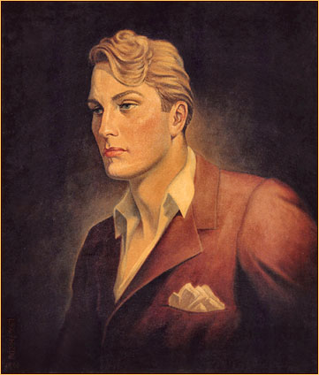 George Quaintance original oil painting depicting the portrait of a man