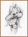 Jim French original graphite on paper drawing depicting two male nudes