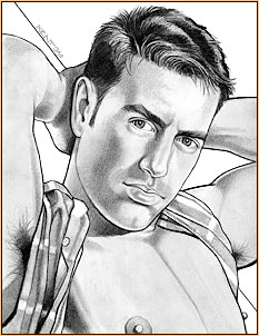 Kent original pencil drawing depicting the portrait of a man
