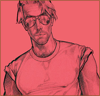 Kent original pencil drawing depicting a male seminude (Detail 1)