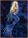 Pamelina H. original acrylic painting depicting a seminude mermaid