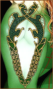 Pamelina H. original acrylic painting depicting a seminude mermaid (Detail 3)