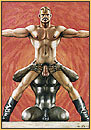 Tom of Finland original colored pencil drawing depicting two male nudes