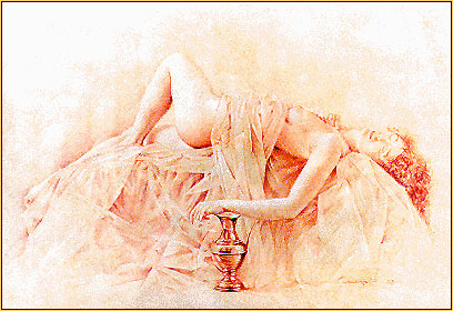 Walter Girotto colored pencil drawing depicting a female nude