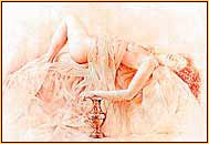 Walter Girotto colored pencil drawing depicting a female nude